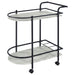 Coaster Desiree 2-tier Bar Cart with Casters Black Gold