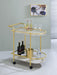 Coaster Desiree 2-tier Bar Cart with Casters Black Gold