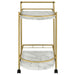 Coaster Desiree 2-tier Bar Cart with Casters Black Gold