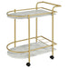 Coaster Desiree 2-tier Bar Cart with Casters Black Gold