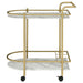 Coaster Desiree 2-tier Bar Cart with Casters Black Gold