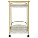 Coaster Desiree 2-tier Bar Cart with Casters Black Gold