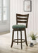 Coaster Murphy Ladder Back Counter Height Swivel Bar Stool Dark Cherry and Hunter Green Counter Height