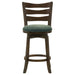 Coaster Murphy Ladder Back Counter Height Swivel Bar Stool Dark Cherry and Hunter Green Counter Height