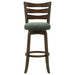 Coaster Murphy Ladder Back Counter Height Swivel Bar Stool Dark Cherry and Hunter Green Counter Height