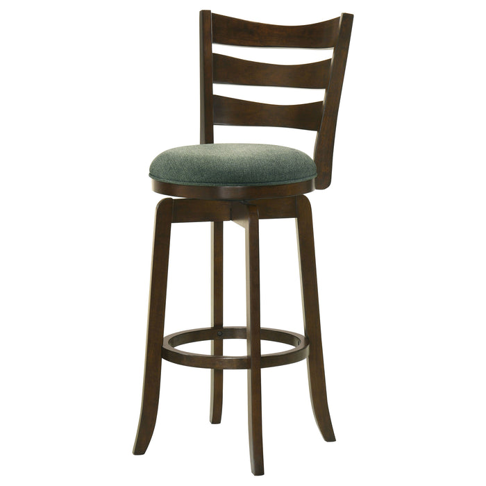 Coaster Murphy Ladder Back Counter Height Swivel Bar Stool Dark Cherry and Hunter Green Counter Height