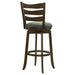 Coaster Murphy Ladder Back Counter Height Swivel Bar Stool Dark Cherry and Hunter Green Counter Height