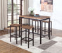 Coaster Santana Pub Height Bar Table Set Weathered Chestnut and Black Default Title