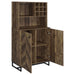 Coaster Mendoza 2-door Wine Cabinet Rustic Oak Herringbone and Gunmetal Default Title