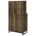 Coaster Mendoza 2-door Wine Cabinet Rustic Oak Herringbone and Gunmetal Default Title