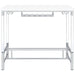 Coaster Norcrest Pub Height Bar Table with Acrylic Legs and Wine Storage White High Gloss Default Title