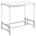 Coaster Norcrest Pub Height Bar Table with Acrylic Legs and Wine Storage White High Gloss Default Title