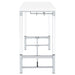 Coaster Norcrest Pub Height Bar Table with Acrylic Legs and Wine Storage White High Gloss Default Title