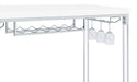 Coaster Norcrest Pub Height Bar Table with Acrylic Legs and Wine Storage White High Gloss Default Title