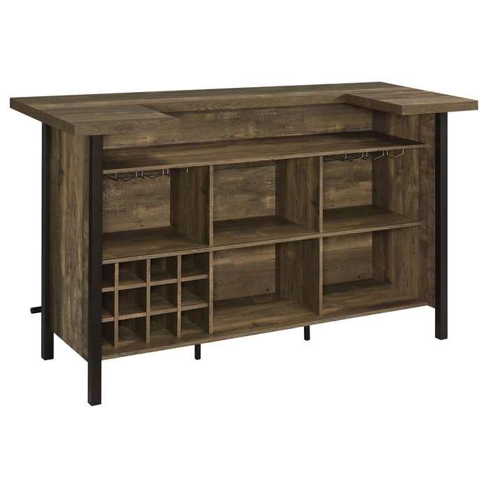 Coaster Bellemore Rectangular Storage Bar Unit Rustic Oak Grey