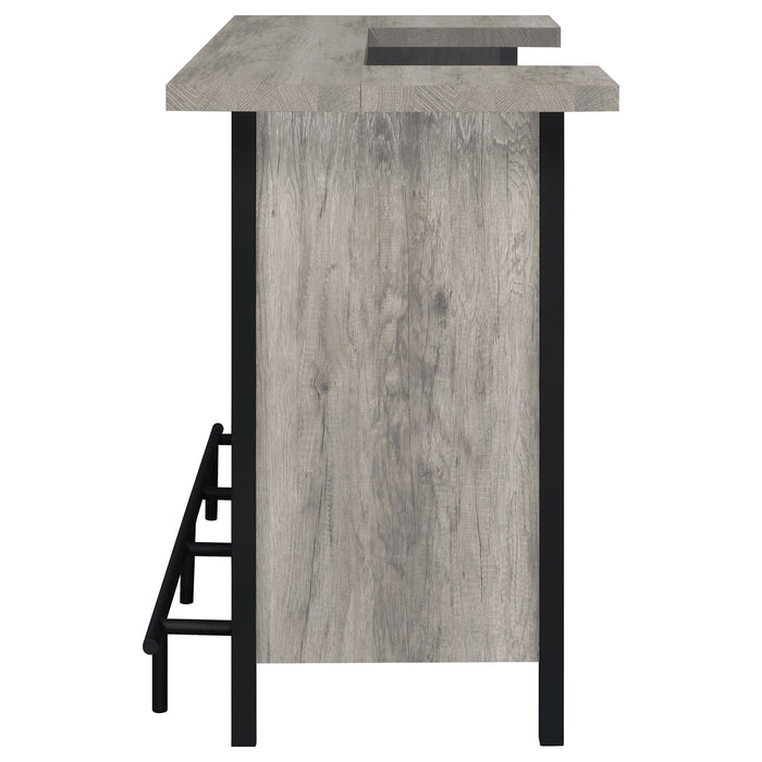 Coaster Bellemore Rectangular Storage Bar Unit Rustic Oak Grey