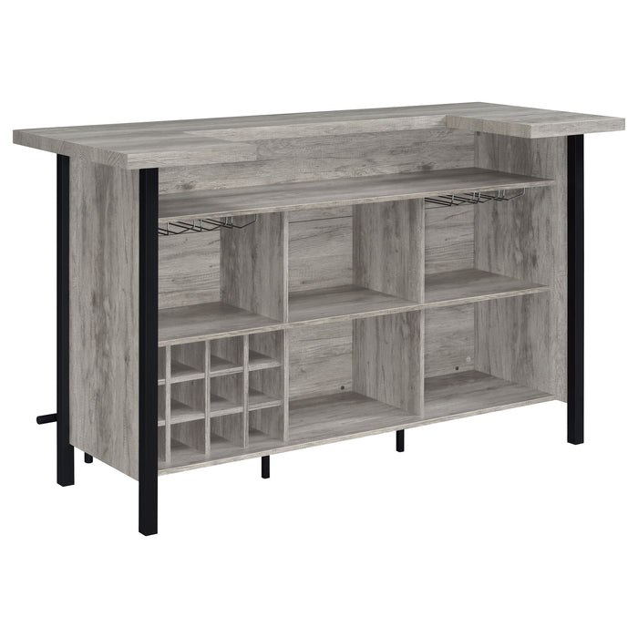 Coaster Bellemore Rectangular Storage Bar Unit Rustic Oak Grey