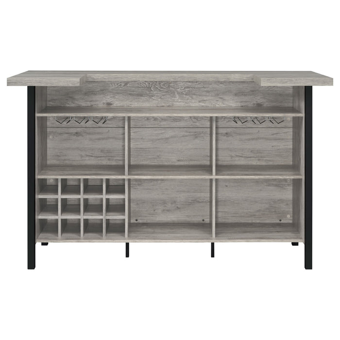 Coaster Bellemore Rectangular Storage Bar Unit Rustic Oak Grey