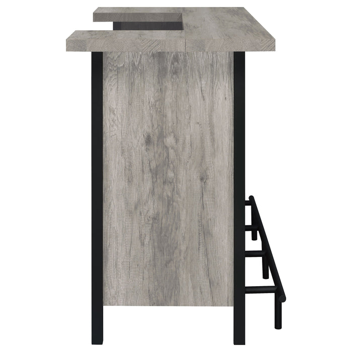 Coaster Bellemore Rectangular Storage Bar Unit Rustic Oak Grey