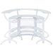 Coaster Dallas 2-shelf Curved Home Bar White and Frosted Glass (Set of 3) Set of 1