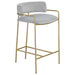 Coaster Comstock Upholstered Low Back Stool Grey and Gold Counter Stool