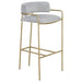 Coaster Comstock Upholstered Low Back Stool Grey and Gold Low Back