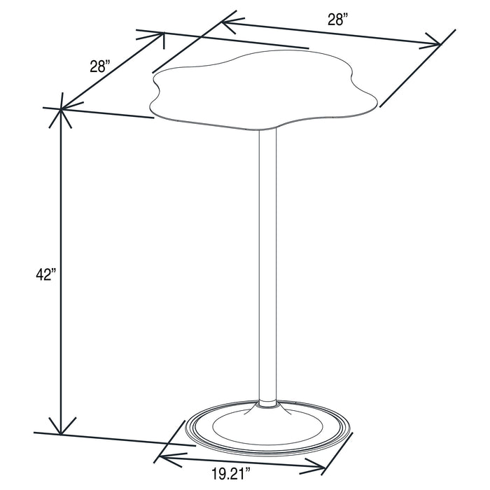 Coaster Keanu Pedestal Cloud-Shaped Top Bar Table Black Default Title