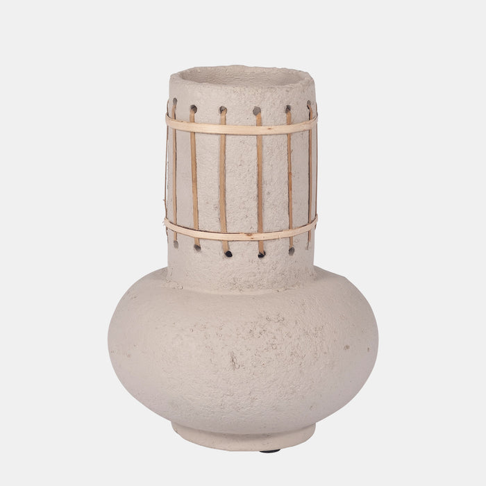 Ecomix, Top Weave Nomad Vase, Ivory
