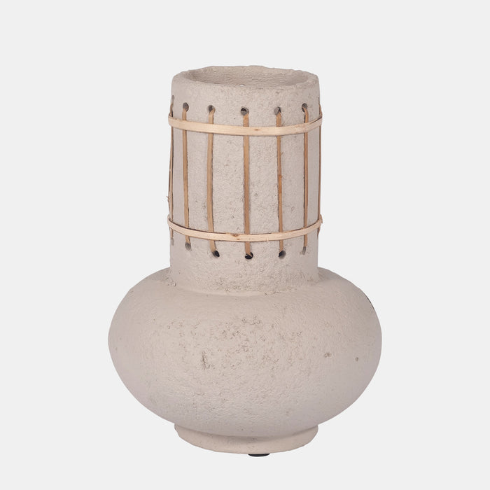 Ecomix, Top Weave Nomad Vase, Ivory