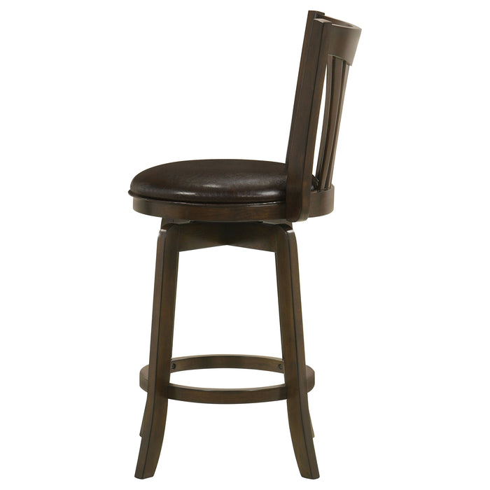 Coaster Lambert Counter Height Swivel Bar Stool with Upholstered Seat Dark Cherry Counter Height