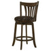 Coaster Lambert Counter Height Swivel Bar Stool with Upholstered Seat Dark Cherry Counter Height