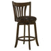 Coaster Lambert Counter Height Swivel Bar Stool with Upholstered Seat Dark Cherry Counter Height