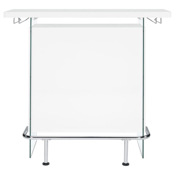 Acosta Freestanding Home Bar Wine Cabinet White High Gloss