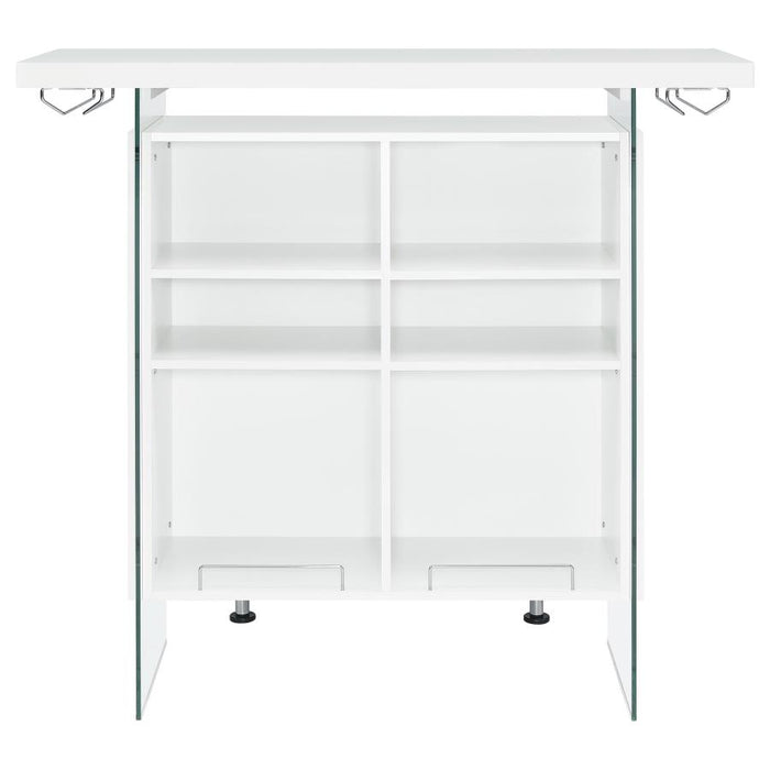 Acosta Freestanding Home Bar Wine Cabinet White High Gloss