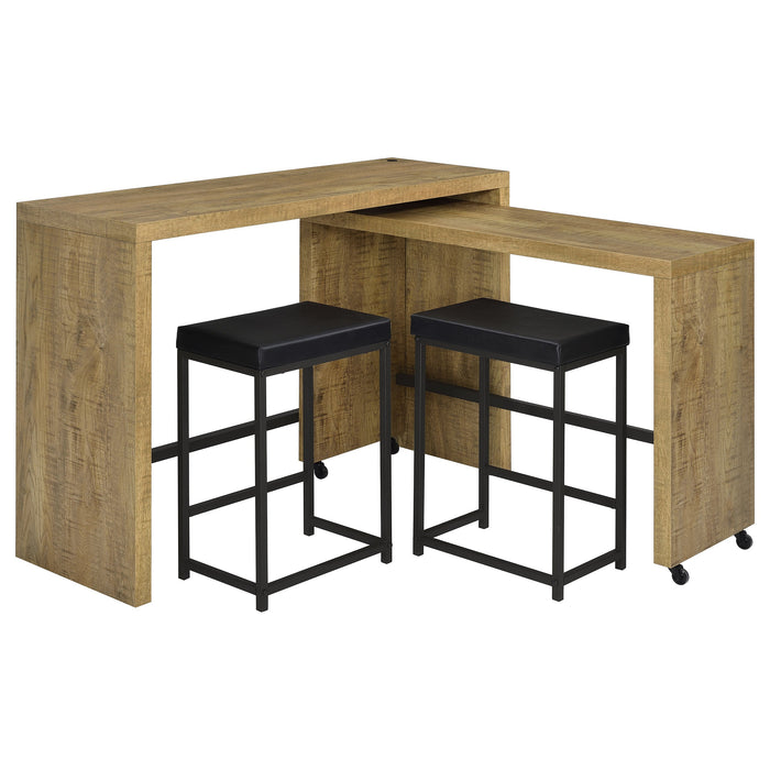 Coaster Davista Multipurpose Counter Height Table Set Mango Brown Default Title