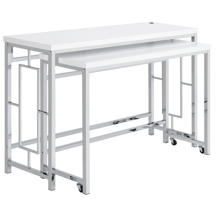 Coaster Jackson Multipurpose Counter Height Table Set White and Chrome Default Title