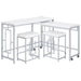 Coaster Jackson Multipurpose Counter Height Table Set White and Chrome Default Title