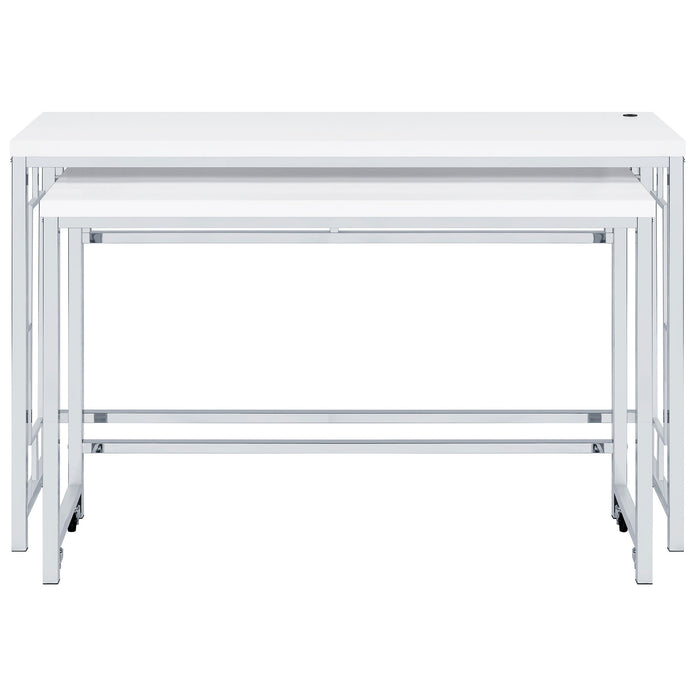 Coaster Jackson Multipurpose Counter Height Table Set White and Chrome Default Title