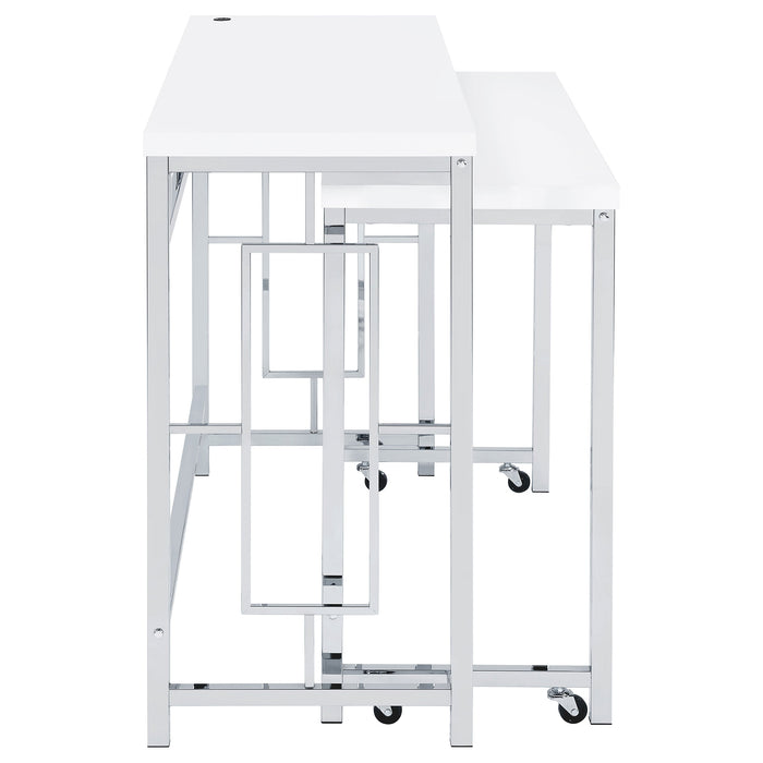 Coaster Jackson Multipurpose Counter Height Table Set White and Chrome Default Title