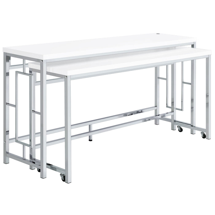 Coaster Jackson Multipurpose Counter Height Table Set White and Chrome Black