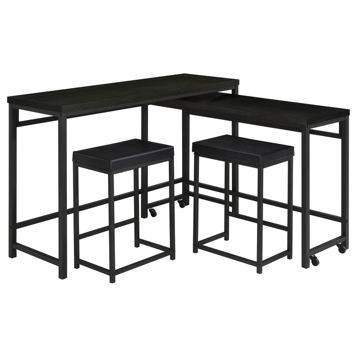 Coaster Jackson Multipurpose Counter Height Table Set White and Chrome Black