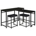 Coaster Jackson Multipurpose Counter Height Table Set White and Chrome Black