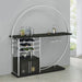 Coaster Risley 2-door Circular LED Home Bar with Wine Storage White High Gloss Grey