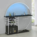 Coaster Risley 2-door Circular LED Home Bar with Wine Storage White High Gloss Grey