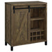 Coaster Arlington Bar Cabinet with Sliding Door Rustic Oak Default Title