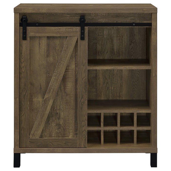 Coaster Arlington Bar Cabinet with Sliding Door Rustic Oak Default Title