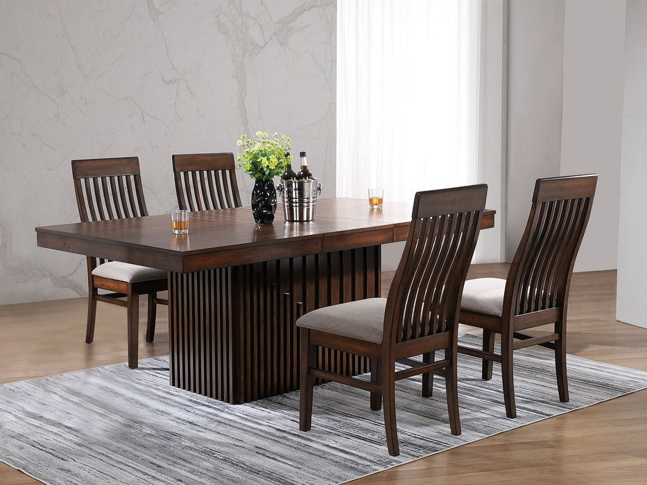 Coaster Briarwood Rectangular Dining Set with Removable Extension Leaf Mango Oak Set of 7