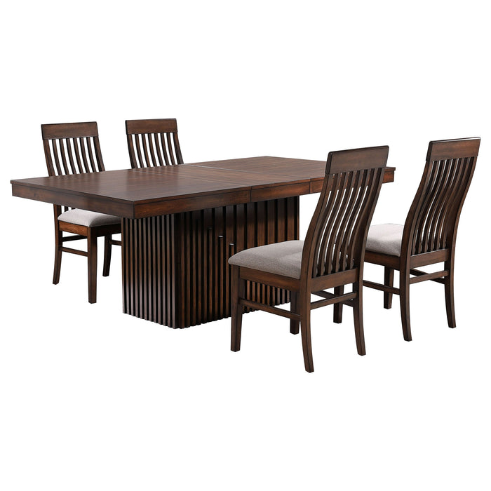 Coaster Briarwood Rectangular Dining Set with Removable Extension Leaf Mango Oak Set of 5