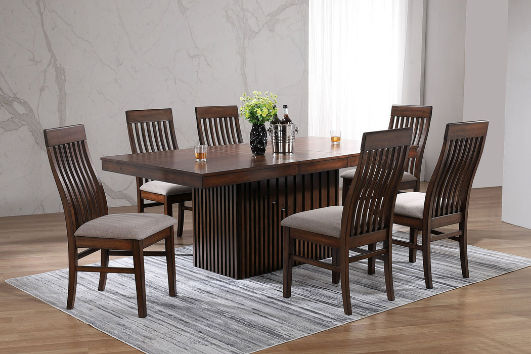 Coaster Briarwood Rectangular Dining Set with Removable Extension Leaf Mango Oak Set of 7