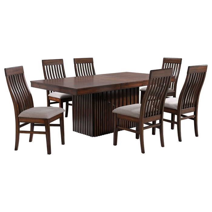 Coaster Briarwood Rectangular Dining Set with Removable Extension Leaf Mango Oak Set of 7